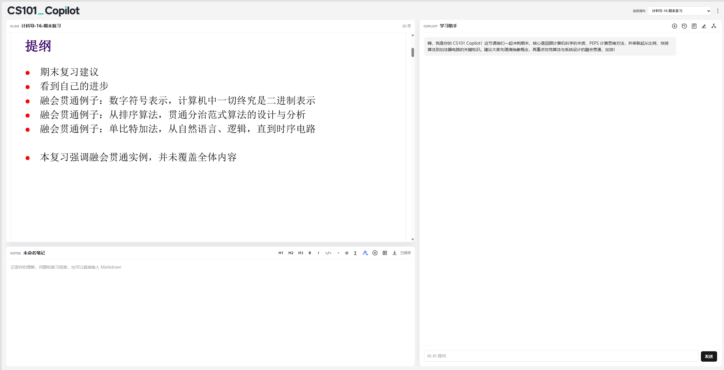 CS101-copilot project screenshot
